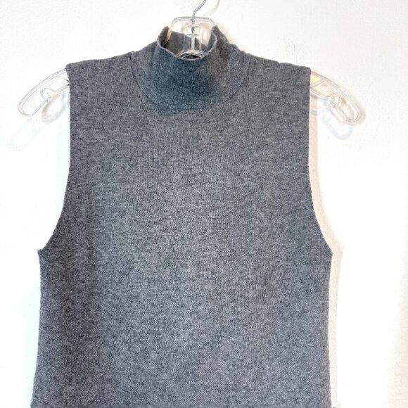 Zara Knit Gray Jumpsuit Wide Leg Mock Crop Neck Business Casual XS - Picture 6 of 13